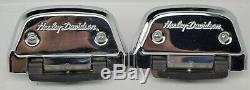 00-17 Harley Softail Passenger Floorboard Footboard Kit Black & Chrome