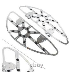 2pcs Rider Driver Front Floorboard Footboard For Harley Touring Softail Chrome