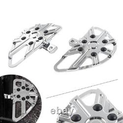 2x Rear Passenger Footrest Floorboard For Harley Touring Softail Aluminum Chrome