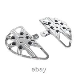2x Rear Passenger Footrest Floorboard For Harley Touring Softail Aluminum Chrome