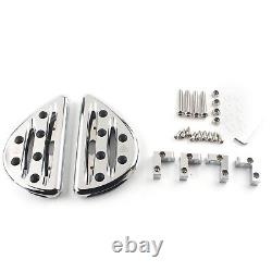 Aluminum Chrome Rear Passenger Floorboards Foot Peg For Harley Touring 1993+