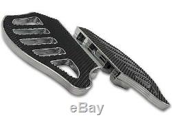 Bagger Brothers Chrome Billet Passenger Floorboard w\ Black Grips for Harley