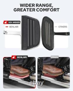 Benlari Passenger Floorboards Motorcycle Footboards Stainless Steel with Moun