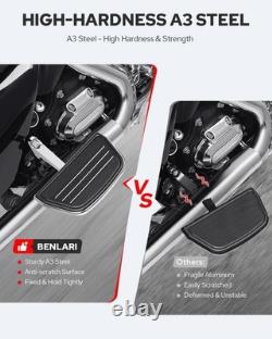 Benlari Passenger Floorboards Motorcycle Footboards Stainless Steel with Moun