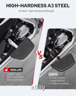 Benlari Passenger Floorboards Motorcycle Footboards Stainless Steel with Moun