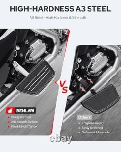 Benlari Passenger Floorboards Motorcycle Footboards Stainless Steel with Moun