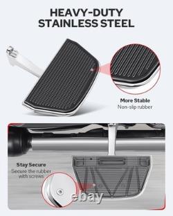 Benlari Passenger Floorboards Motorcycle Footboards Stainless Steel with Moun