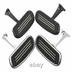 Black/Chrome Passenger Floorboard Mounting Brackets Foot Pegs For Touring 93-up