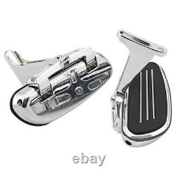 Black/Chrome Passenger Floorboard Mounting Brackets Foot Pegs For Touring 93-up