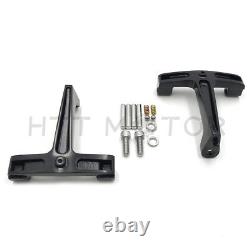 Black Passenger Floorboard Mounts Mounting Brackets For Harley FLH Touring 93-08