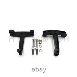 Black Passenger Floorboard Mounts Mounting Brackets For Harley FLH Touring 93-08