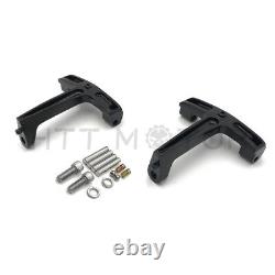 Black Passenger Floorboard Mounts Mounting Brackets For Harley FLH Touring 93-08