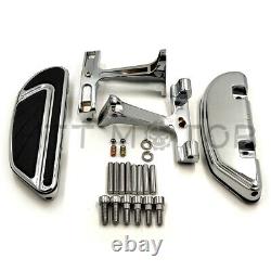 Chrome Airflow Passenger Footboard Floorboard Mounting Bracket For 93-19 Touring