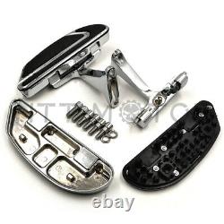 Chrome Airflow Passenger Footboard Floorboard Mounting Bracket For 93-19 Touring