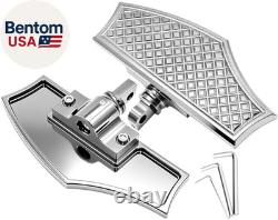 Chrome Driver & Passenger Front Rear Floorboard Footboards Foot Peg Kit for Harl