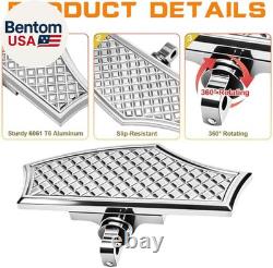 Chrome Driver & Passenger Front Rear Floorboard Footboards Foot Peg Kit for Harl