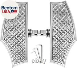 Chrome Driver & Passenger Front Rear Floorboard Footboards Foot Peg Kit for Harl