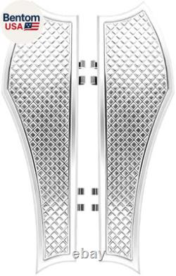 Chrome Driver & Passenger Front Rear Floorboard Footboards Foot Peg Kit for Harl