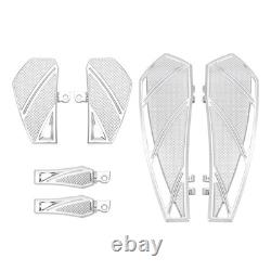 Chrome Footpegs Driver Passenger Floorboards Kit For Harley Touring Dyna Softail