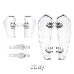 Chrome Footpegs Driver Passenger Floorboards Kit For Harley Touring Dyna Softail