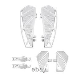 Chrome Footpegs Driver Passenger Floorboards Kit For Harley Touring Dyna Softail