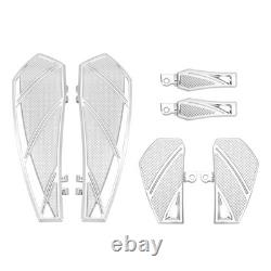 Chrome Footpegs Driver Passenger Floorboards Kit For Harley Touring Dyna Softail