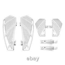 Chrome Footpegs Driver Passenger Floorboards Kit For Harley Touring Dyna Softail
