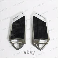 Chrome Hollow CNC Cut Passenger Foot Boards Floorboard For Harley Touring&Softai