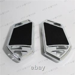 Chrome Hollow CNC Cut Passenger Foot Boards Floorboard For Harley Touring&Softai