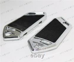 Chrome Hollow CNC Cut Passenger Foot Boards Floorboard For Harley Touring&Softai