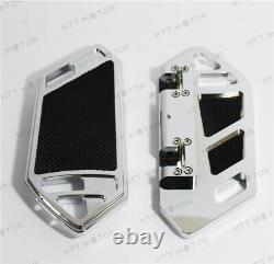 Chrome Hollow CNC Cut Passenger Foot Boards Floorboard For Harley Touring&Softai