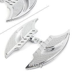 Chrome Male Mount FootPeg Tomahawk Passenger Floorboard for Harley Dyna FXD FLST