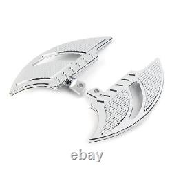 Chrome Male Mount FootPeg Tomahawk Passenger Floorboard for Harley Dyna FXD FLST