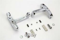 Chrome Passenger Floorboard Mounts Mounting Brackets Harley FLH Touring 93-09