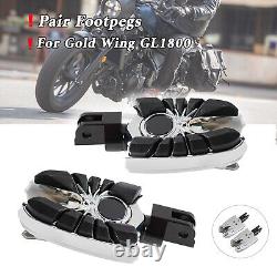 Chrome Rider Driver Front Footrests Foot Pegs For Honda Gold Wing GL1800 01-2024