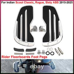 Chrome Rider Floorboards For Indian Scout Classic, Bobber, Sixty ABS 2015-2025