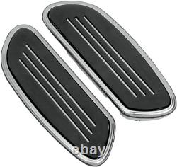 DS Chrome Steel Passenger Sweeper Floorboard Pair Fatboy 1990-2016