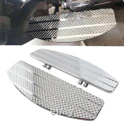 Diamond Driver Floorboards For Harley Dyna Softail Electra Street Glide Chrome