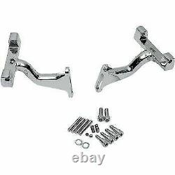 Drag Chrome Raised Passenger Floorboard Mounts for Harley Touring 1621-0394