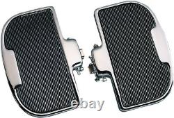 Drag Specialties Moto Chrome Passenger Floorboards Black / Chrome / Polished