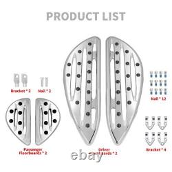 Driver Passenger Chrome Anti-Slip Floorboard For Harley Road Electra Glide 86-25