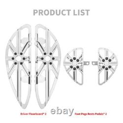 Driver Passenger Chrome Floorboards For Harley Touring Road Electra Glide 86-25