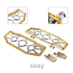 Driver Passenger Floorboard Foot Peg Pedals For Harley Heritage Chrome+Gold