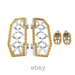 Driver Passenger Floorboard Foot Peg Pedals For Harley Heritage Chrome+Gold