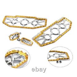 Driver Passenger Floorboard Foot Peg Pedals For Harley Heritage Chrome+Gold
