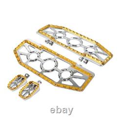 Driver Passenger Floorboard Foot Peg Pedals For Harley Heritage Chrome+Gold