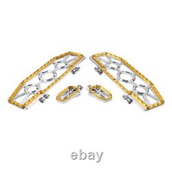 Driver Passenger Floorboard Foot Peg Pedals For Harley Heritage Chrome+Gold