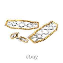 Driver Passenger Floorboard Foot Peg Pedals For Harley Heritage Chrome+Gold