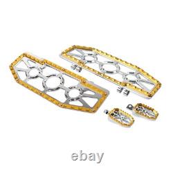 Driver Passenger Floorboard Foot Peg Pedals For Harley Heritage Chrome+Gold