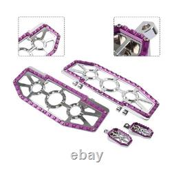Driver Passenger Floorboard Foot Peg Pedals For Harley Heritage Chrome+Purple